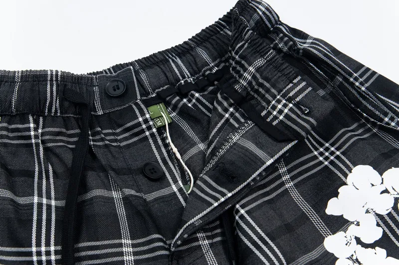 200💰D301# DENIM TEARS READYMADE foam kapok plaid casual pants 18 gray, red S-XL